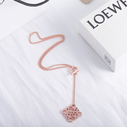 LOEWE Diamond Cutout Logo Metal Stud Earrings Bracelet Necklace