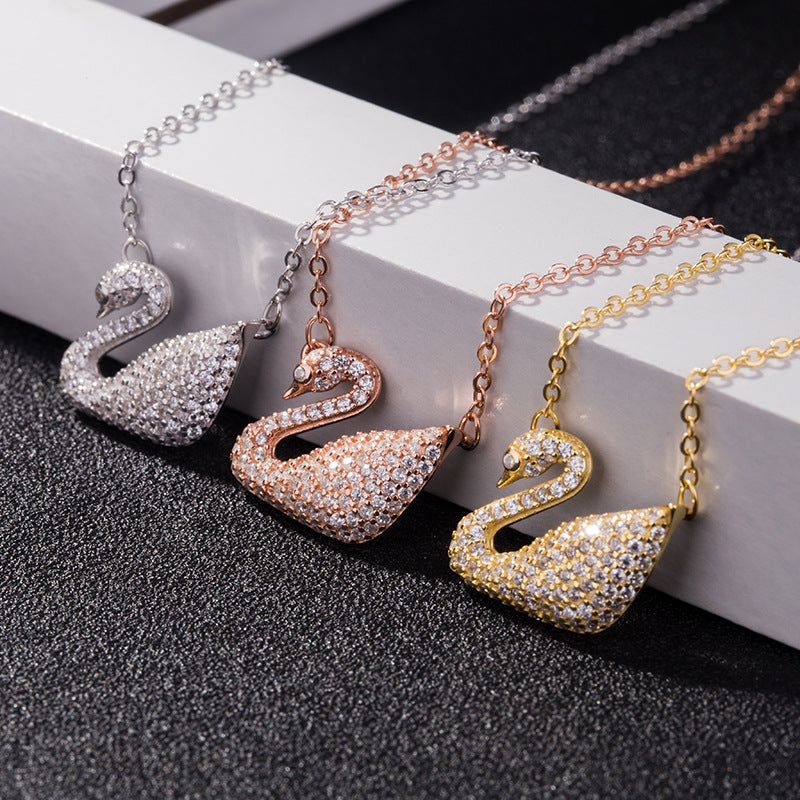 	 swarovski swan diamond necklace