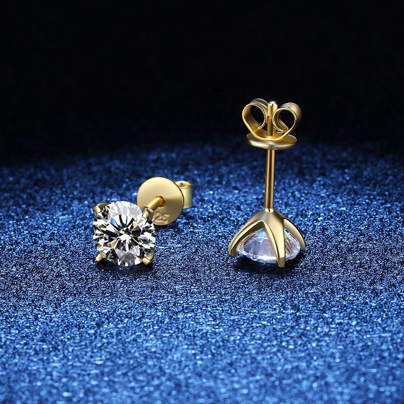 Classic Gold Solitaire Earrings

