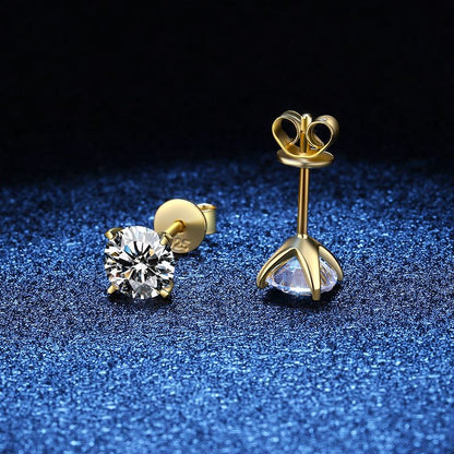 Classic Gold Solitaire Earrings

