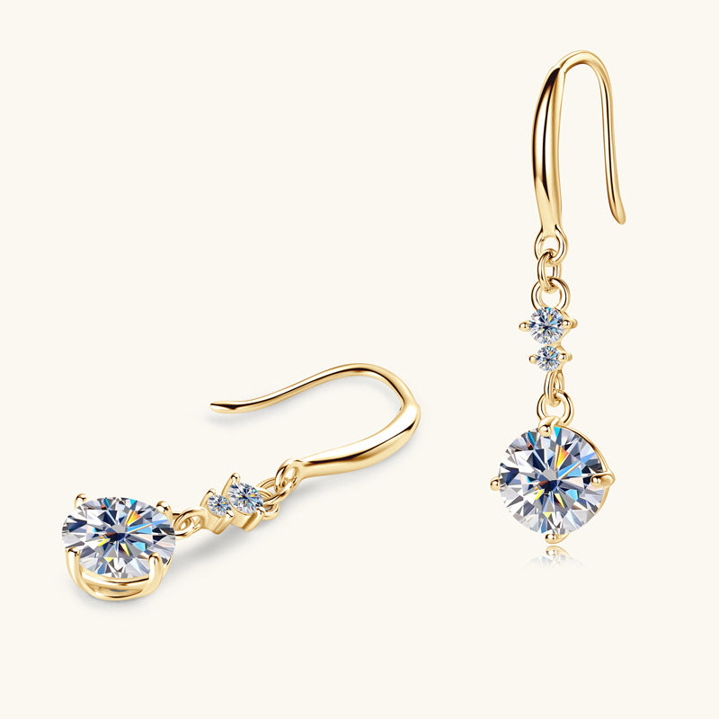 Elegant Moissanite Linear Drop Earrings

