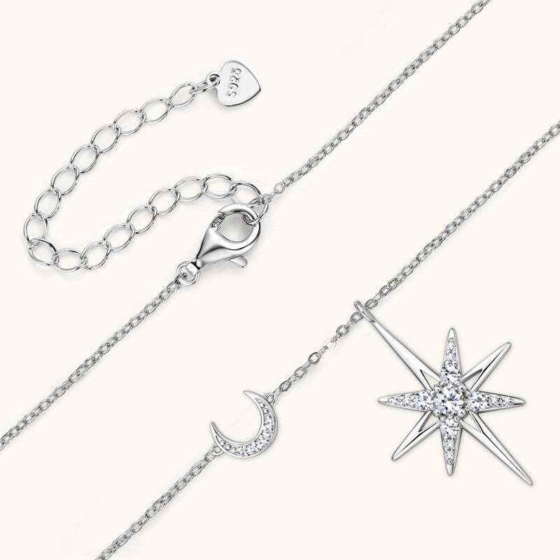 Elegant Moissanite Asymmetrical Celestial Pendant

