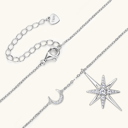 Elegant Moissanite Asymmetrical Celestial Pendant


