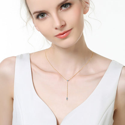 Elegant Moissanite Drop Chain Necklace

