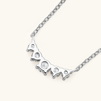 Elegant Moissanite Bezel Set Curved Bar Necklace

