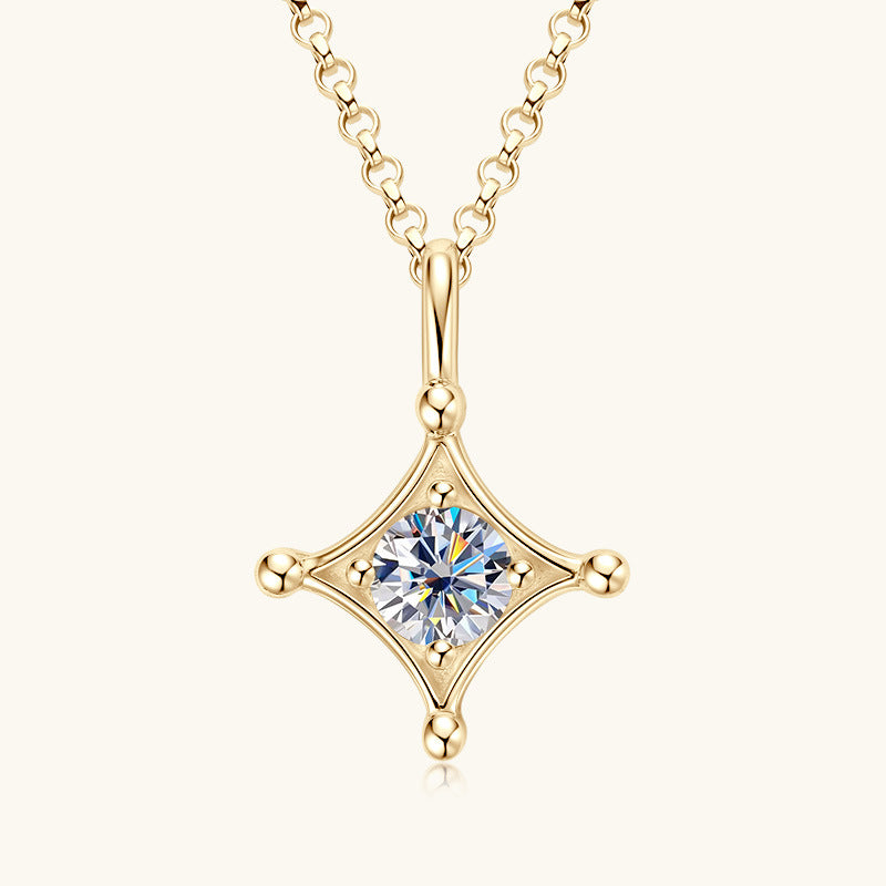 Square Moissanite Pendant Necklace