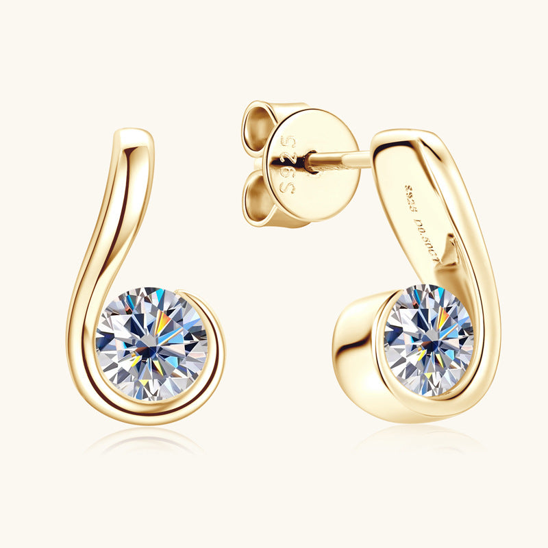 D Color VVS1 Moissanite Swirl Earrings

