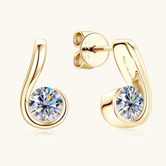 D Color VVS1 Moissanite Swirl Earrings


