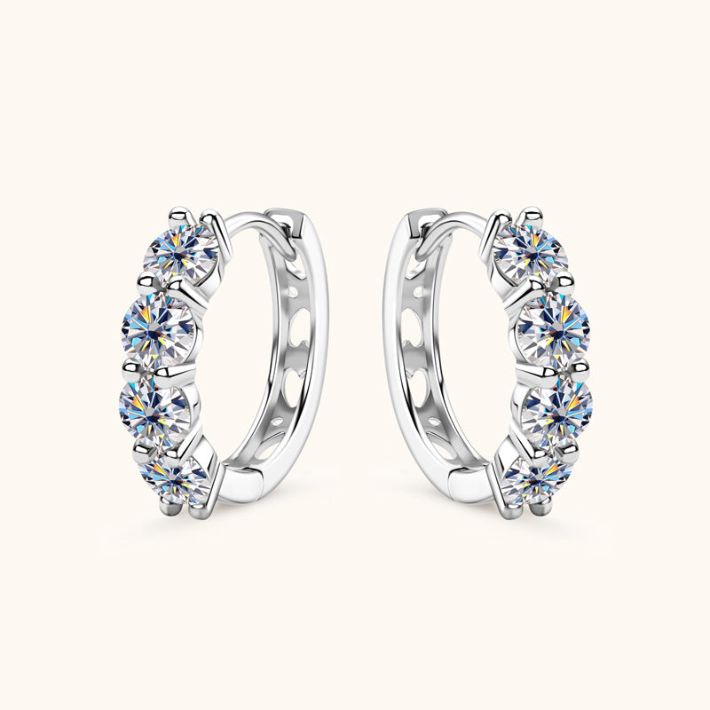 D Color VVS1 Moissanite Eternity Hoops


