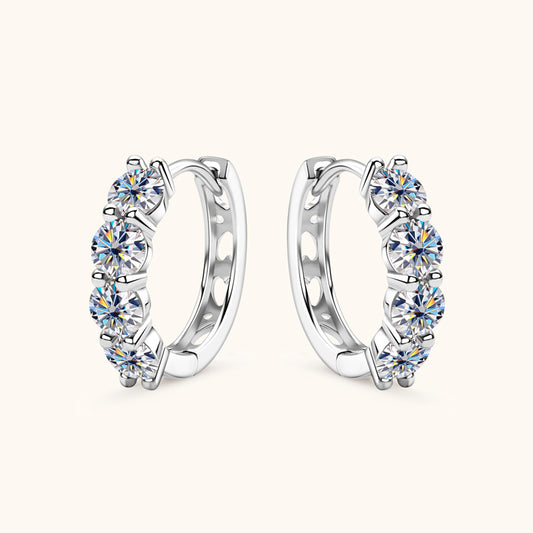 D Color VVS1 Moissanite Eternity Hoops

