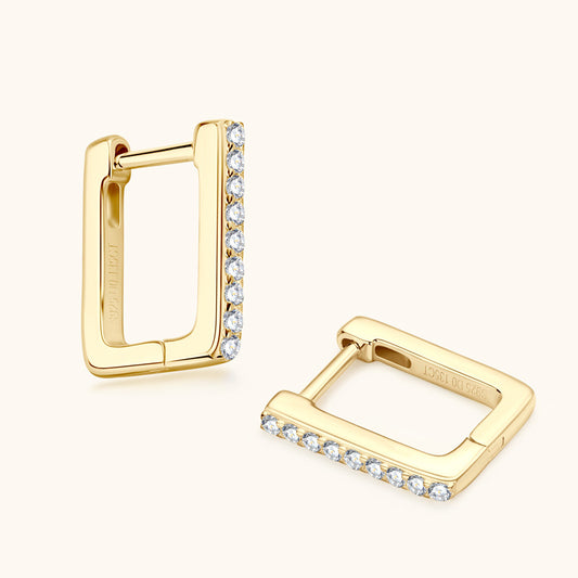 Gold & Moissanite Rectangles
