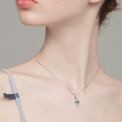 Elegant Curved Moissanite Drop Necklace

