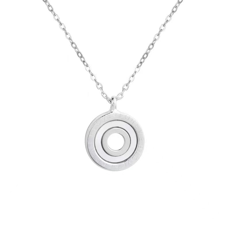 circle pendant necklace silvr