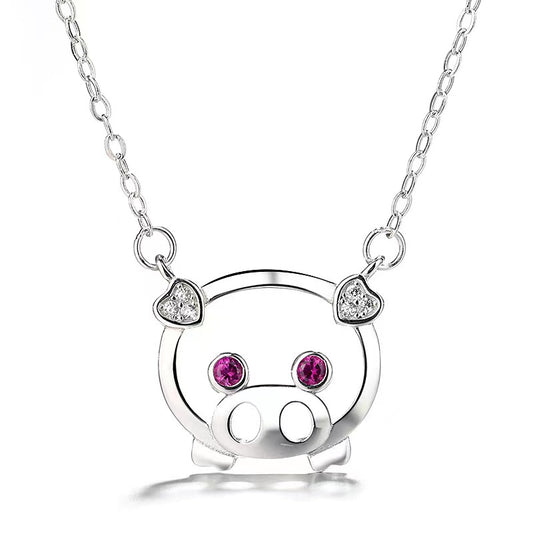 ruby pig necklace