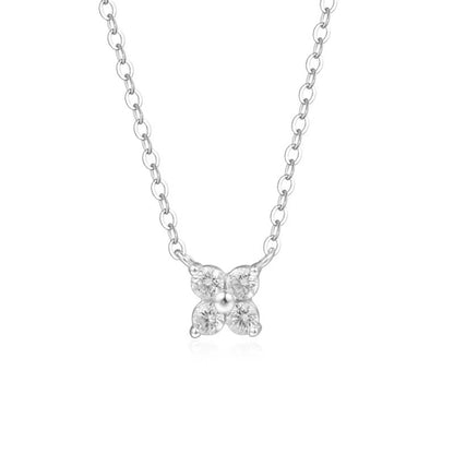 quatrefoil necklace white gold