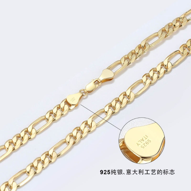mens gold figaro necklace