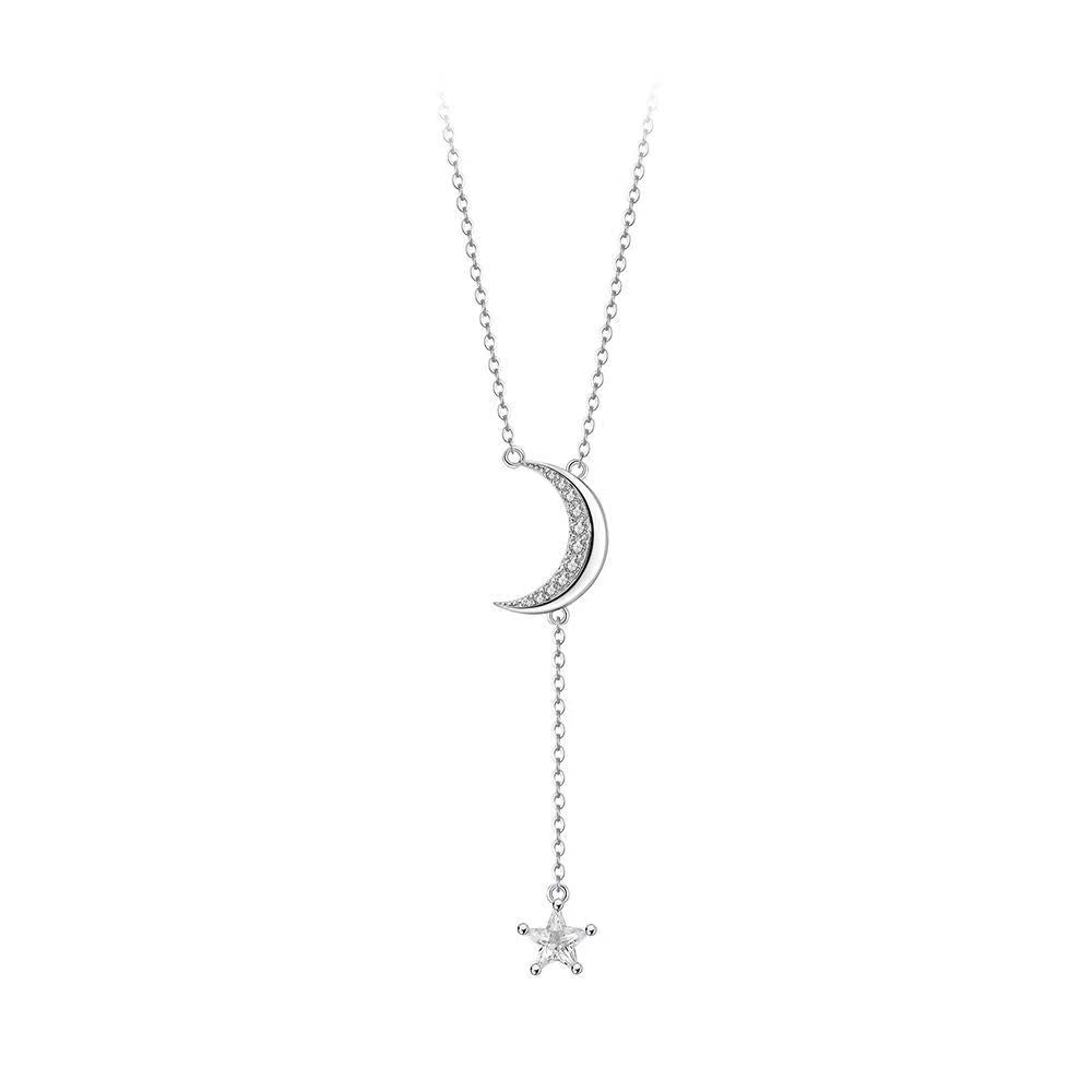 Crescent Moon Star Unicorn Necklace