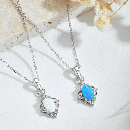 Tiny Opal Pendant Necklaces for girl