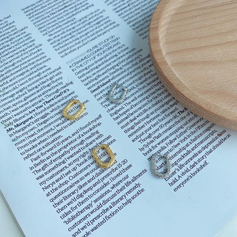 Gold Rectangle Huggie Earrings


