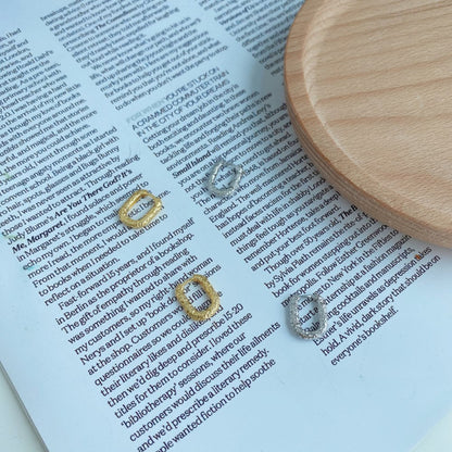 Gold Rectangle Huggie Earrings

