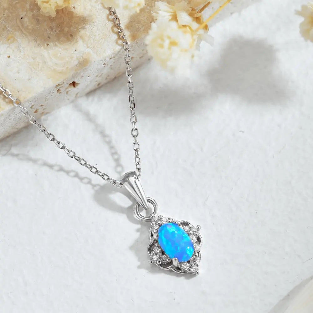 Tiny Opal Pendant Necklaces for girl