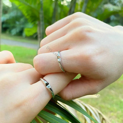 Silver Connecting Love Rings

