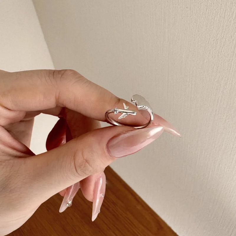 Wanderlust Cloud & Plane Ring

