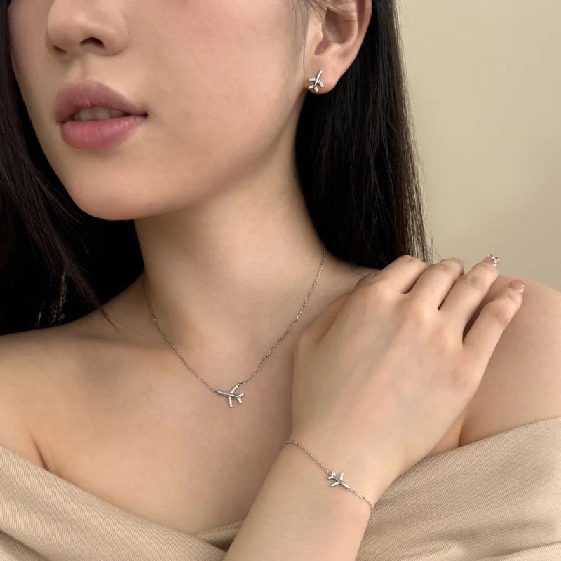 Little Airplane Bling Necklace


