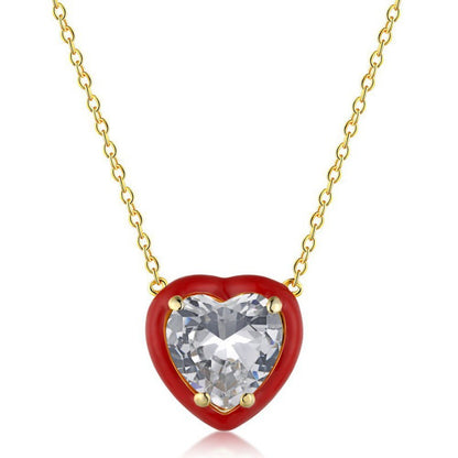 Affordable Heart Enamel Necklace