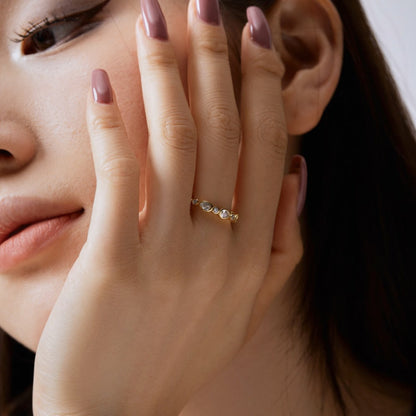 Sparkling Drop Gold Eternity Band

