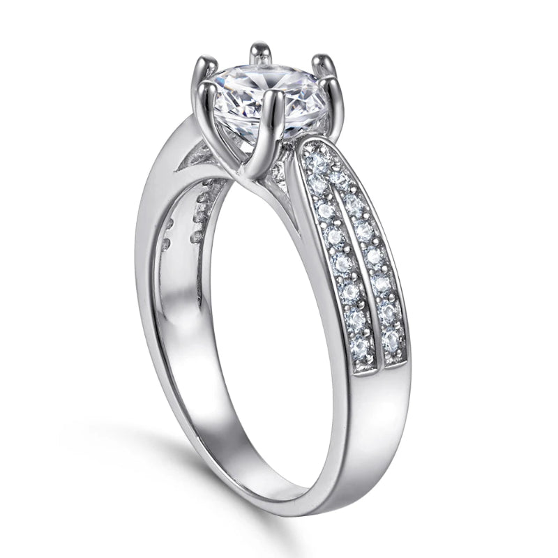 White Gemstone Engagement Ring


