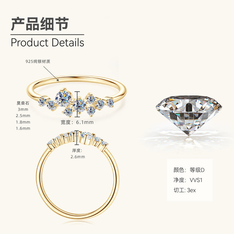 Minimalist Moissanite Accent Ring

