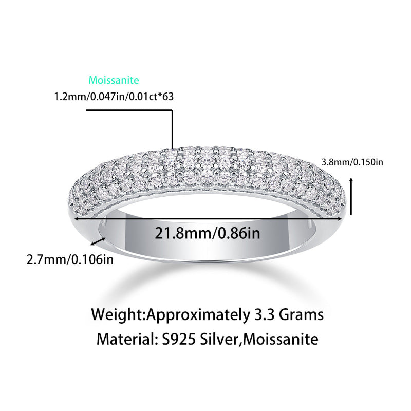 21.8mm Long Moissanite Eternity Band

