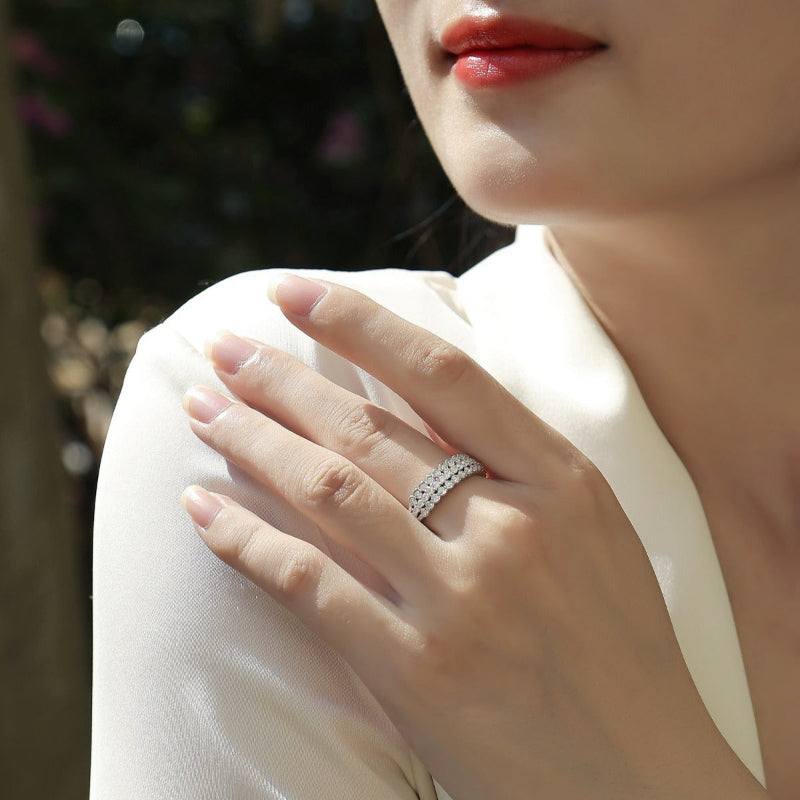 2.2cm Long Moissanite Bridal Ring

