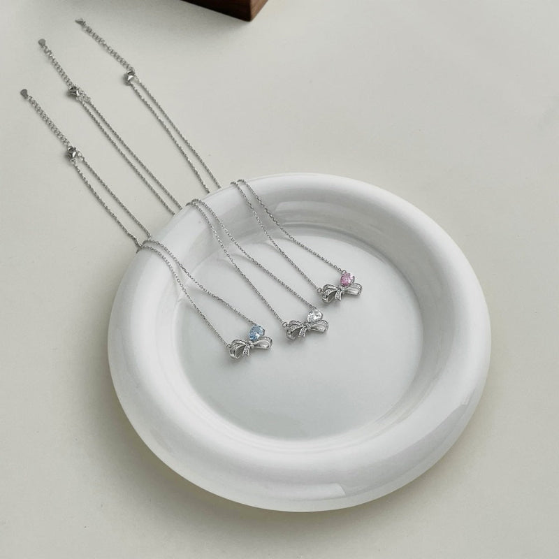 Sterling Silver Pink Necklace