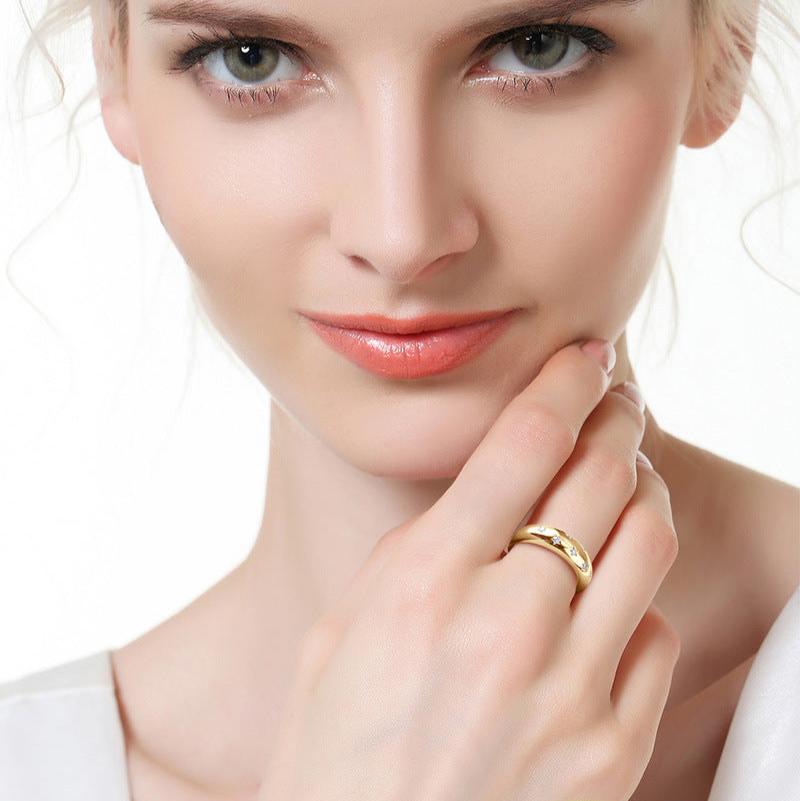 Stackable Gold Star Moissanite Band

