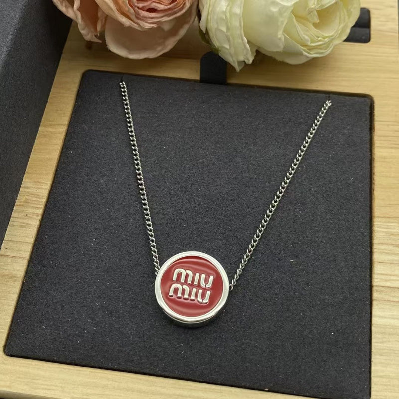 Miu Miu Designer Silver & Red Jewelry Set

