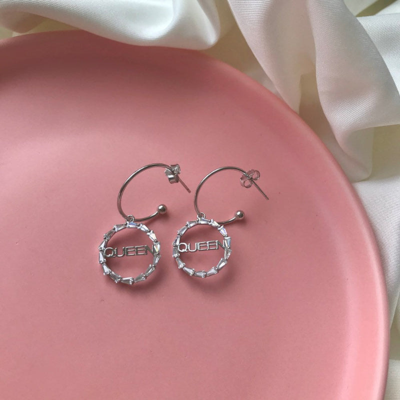 Personalized "QUEEN" Earrings

