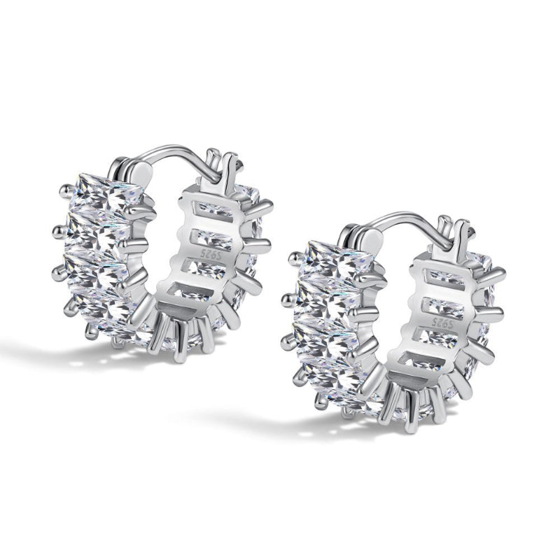 Cubic Zirconia Channel Set Earrings

