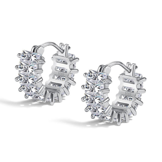 Cubic Zirconia Channel Set Earrings

