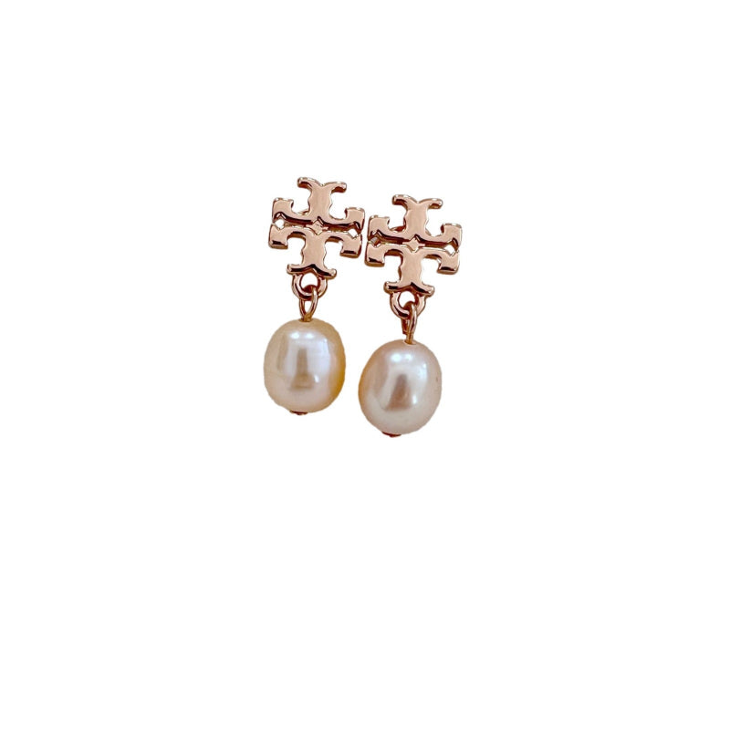 Tory Burch Double-T Pearl Earrings

