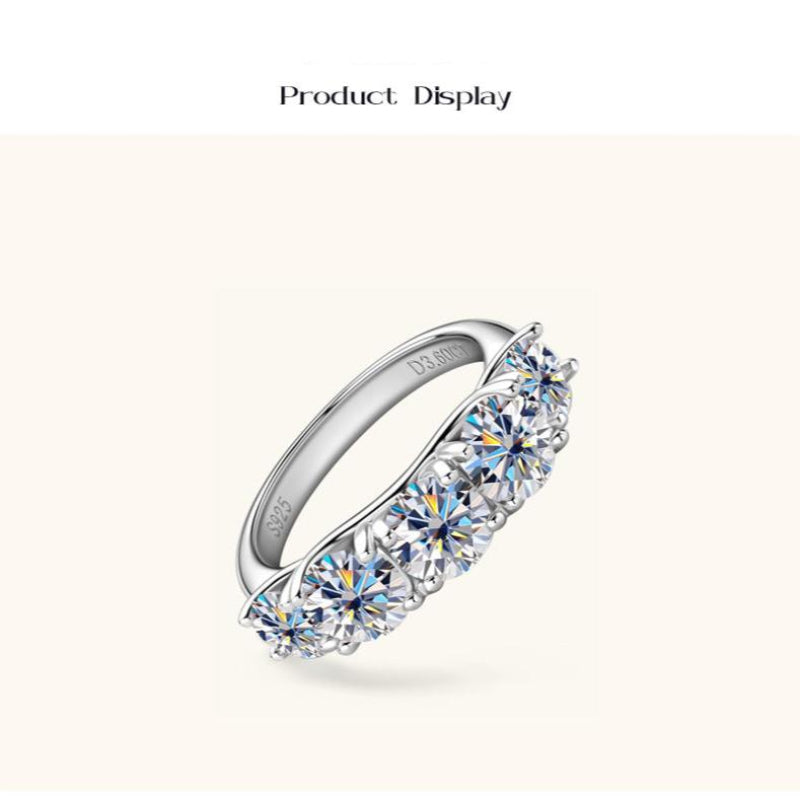 Modern Silver & Moissanite Stacking Ring

