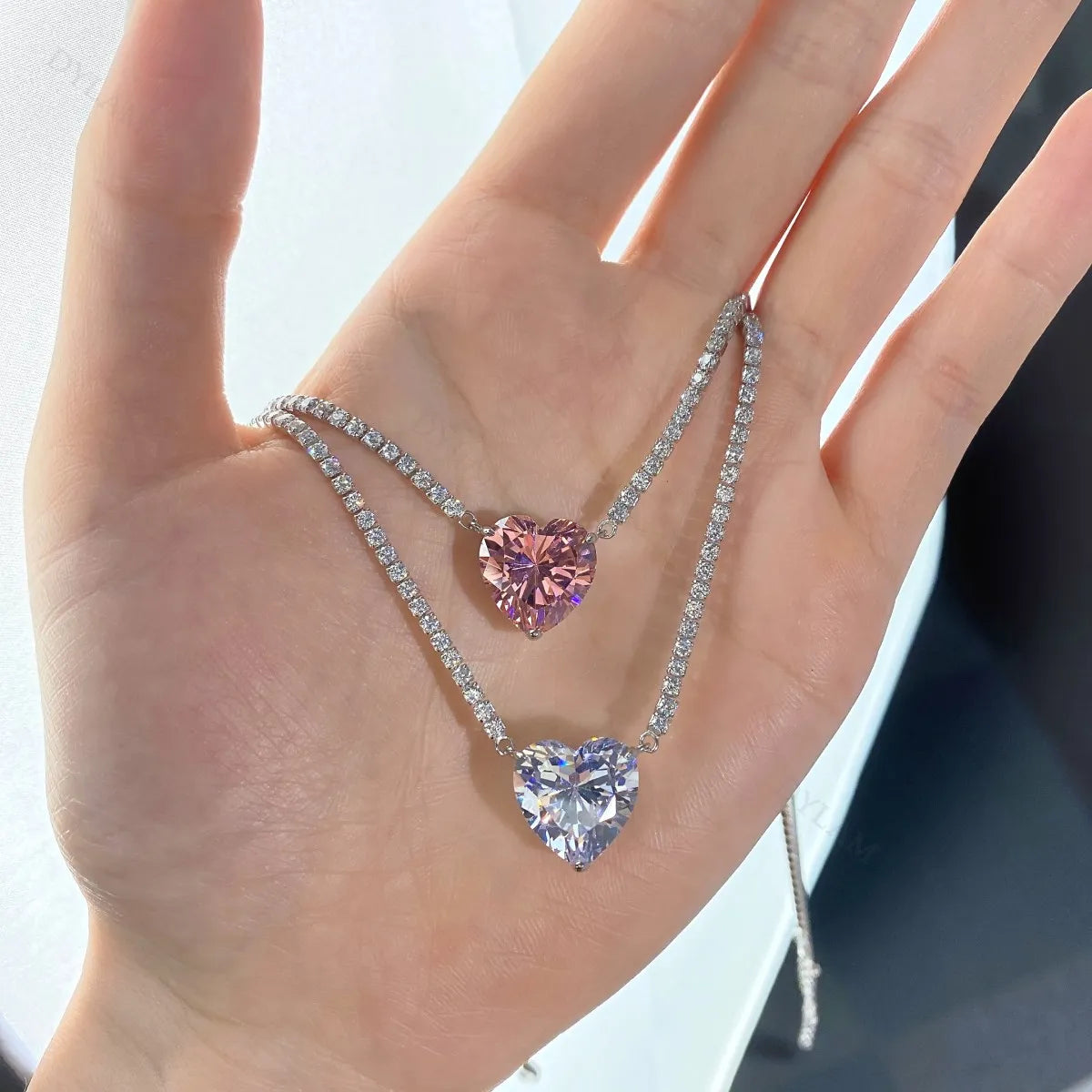 Big Diamond Couple Necklaces