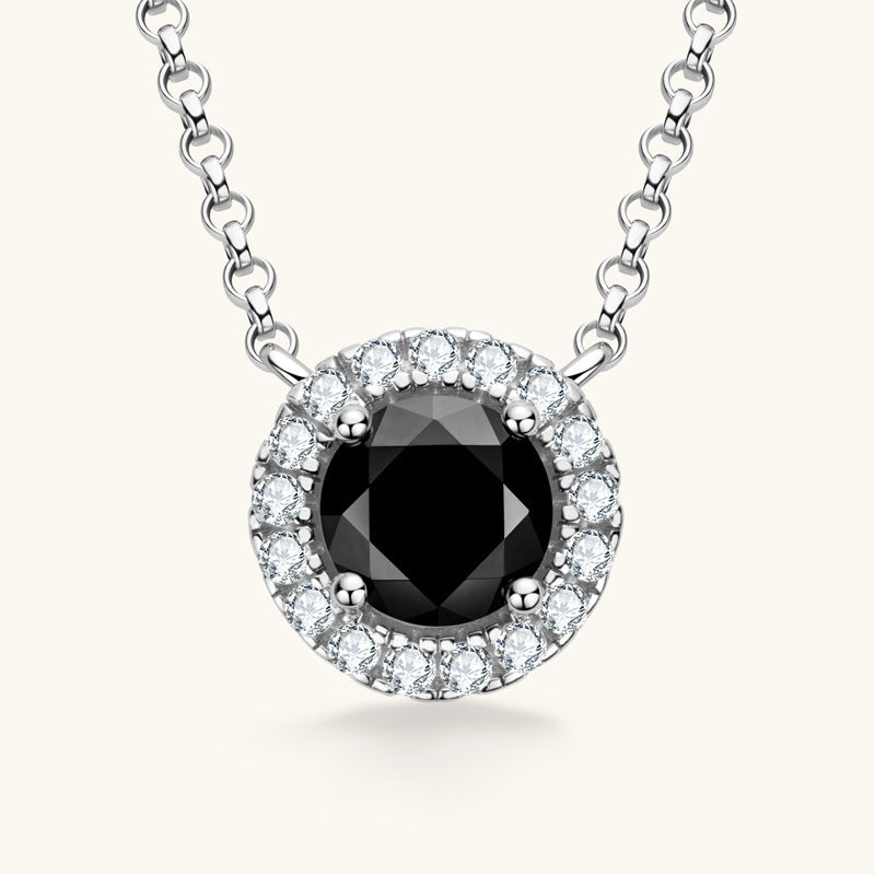 925 Sterling Silver Black Moissanite Necklace

