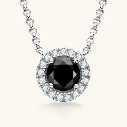 925 Sterling Silver Black Moissanite Necklace

