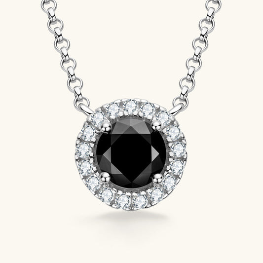 925 Sterling Silver Black Moissanite Necklace

