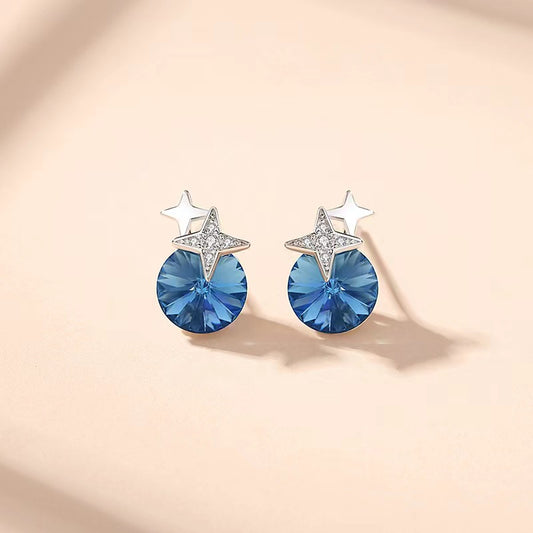 blue diamond stud earrings