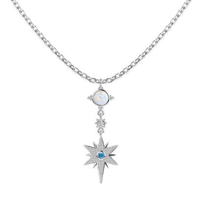 Cosmic Star & Opal Dangle Necklace

