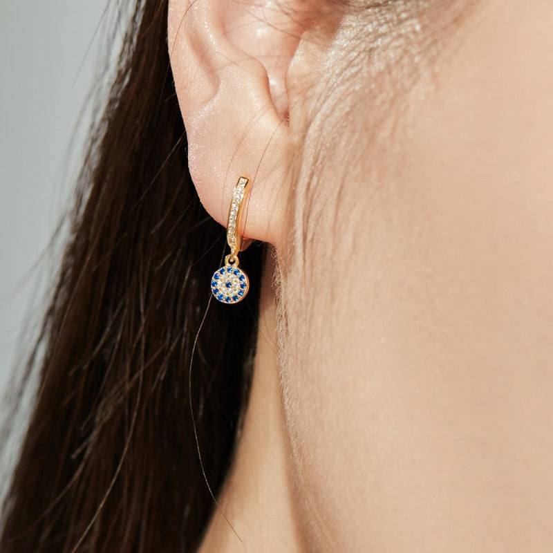 eye hoop earrings