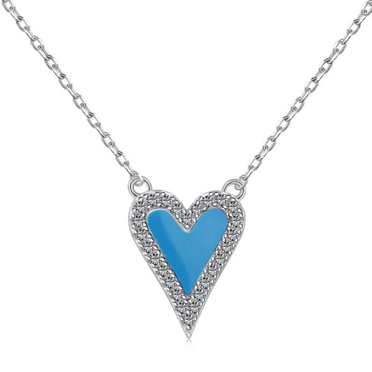 Sparkling Silver Heart with Enamel Inlay

